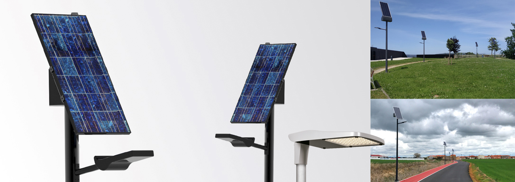 PUNT DE LLUM SOLAR Punt de llum fotovoltaic ideal per integrar-se en camins rurals, zones enjardinades, carrils bici, passejos de vianants, parcs i zones de joc. Consta d'un sistema d'apagada i encesa autònom.